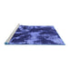 Sideview of Machine Washable Abstract Blue Modern Rug, wshabs2041blu