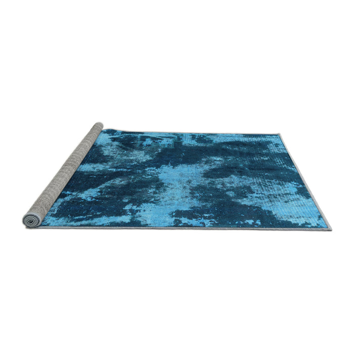 Sideview of Machine Washable Abstract Light Blue Modern Rug, wshabs2041lblu