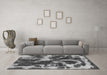 Machine Washable Abstract Gray Modern Rug in a Living Room,, wshabs2041gry