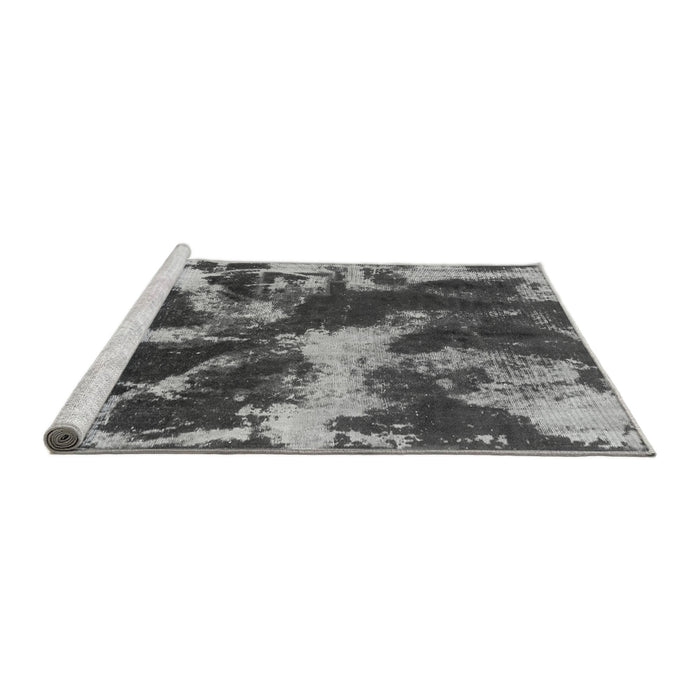 Sideview of Machine Washable Abstract Gray Modern Rug, wshabs2041gry