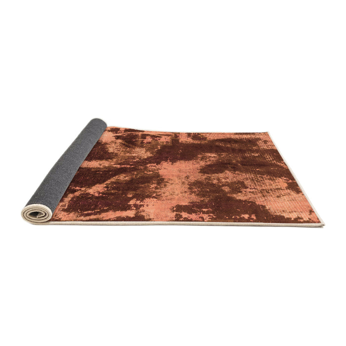 Sideview of Abstract Orange Modern Rug, abs2041org