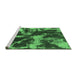 Sideview of Machine Washable Abstract Emerald Green Modern Area Rugs, wshabs2041emgrn