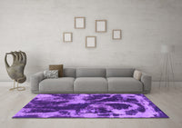 Machine Washable Abstract Purple Modern Rug, wshabs2041pur