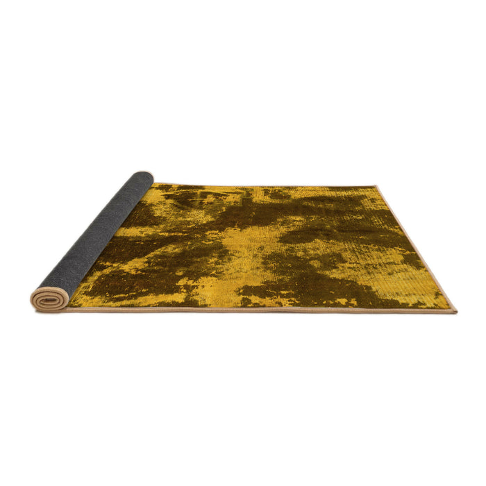 Sideview of Abstract Yellow Modern Rug, abs2041yw
