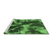 Sideview of Machine Washable Abstract Green Modern Area Rugs, wshabs2041grn