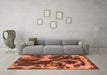 Machine Washable Abstract Orange Modern Area Rugs in a Living Room, wshabs2041org