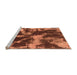 Sideview of Machine Washable Abstract Orange Modern Area Rugs, wshabs2041org