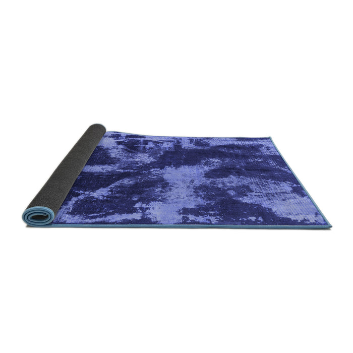 Sideview of Abstract Blue Modern Rug, abs2041blu