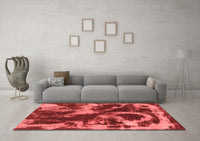 Machine Washable Abstract Red Modern Rug, wshabs2041red