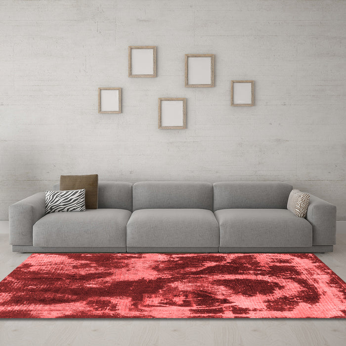 Modern Red Washable Rugs