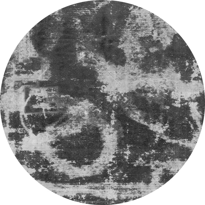 Round Abstract Gray Modern Rug, abs2041gry