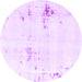 Round Solid Purple Modern Rug, abs2042pur