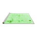 Sideview of Machine Washable Solid Green Modern Area Rugs, wshabs2042grn