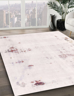 Abstract Light Rose Pink Solid Rug in Family Room, abs2042