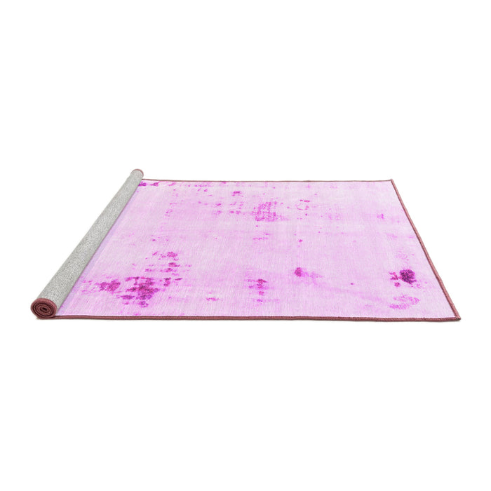 Sideview of Machine Washable Solid Pink Modern Rug, wshabs2042pnk