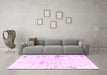 Machine Washable Solid Pink Modern Rug in a Living Room, wshabs2042pnk