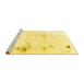 Sideview of Machine Washable Solid Yellow Modern Rug, wshabs2042yw