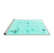 Sideview of Machine Washable Solid Turquoise Modern Area Rugs, wshabs2042turq