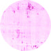 Round Solid Pink Modern Rug, abs2042pnk