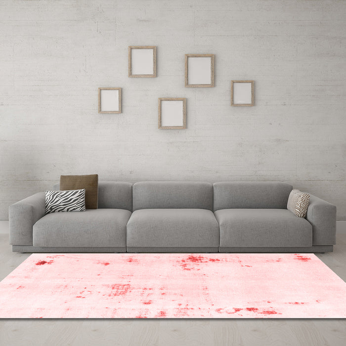 Modern Red Washable Rugs
