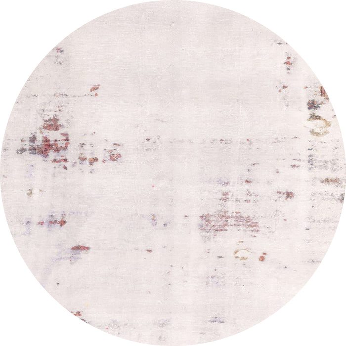 Round Abstract Light Rose Pink Solid Rug, abs2042