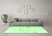 Machine Washable Solid Green Modern Area Rugs in a Living Room,, wshabs2042grn