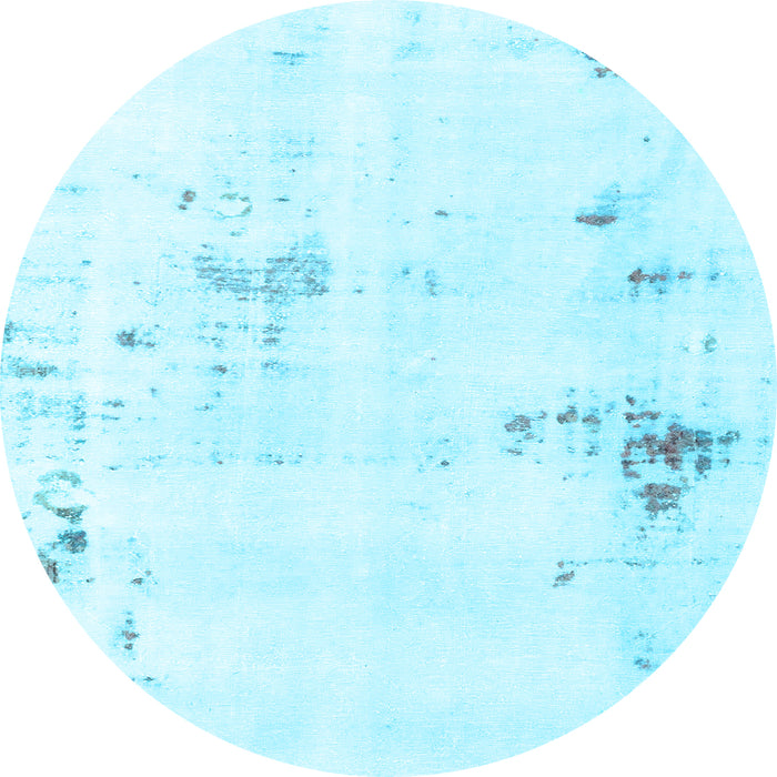Round Machine Washable Solid Light Blue Modern Rug, wshabs2042lblu