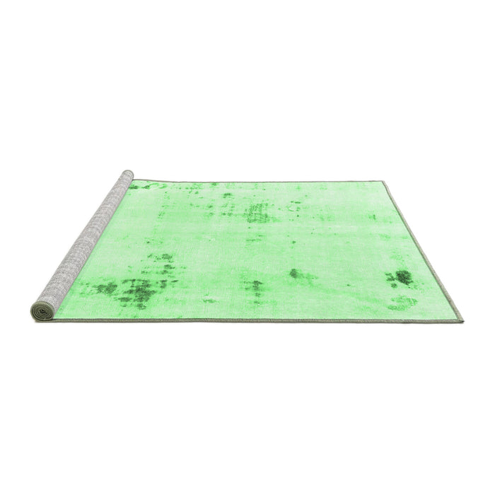 Sideview of Machine Washable Solid Emerald Green Modern Area Rugs, wshabs2042emgrn