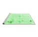 Sideview of Machine Washable Solid Emerald Green Modern Area Rugs, wshabs2042emgrn