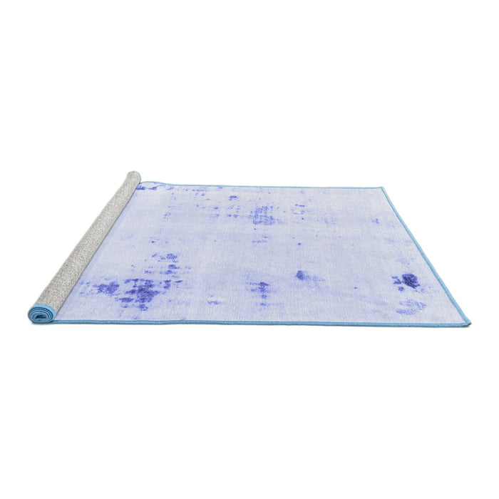 Sideview of Machine Washable Solid Blue Modern Rug, wshabs2042blu