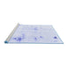 Sideview of Machine Washable Solid Blue Modern Rug, wshabs2042blu