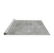 Sideview of Machine Washable Abstract Gray Modern Rug, wshabs2043gry