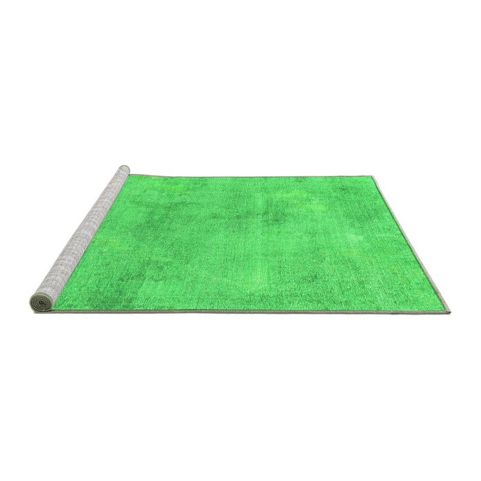 Sideview of Machine Washable Abstract Green Modern Area Rugs, wshabs2043grn