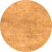 Round Abstract Orange Modern Rug, abs2043org