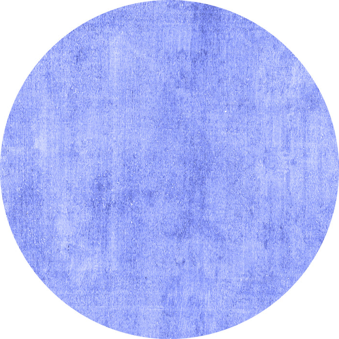 Round Abstract Blue Modern Rug, abs2043blu