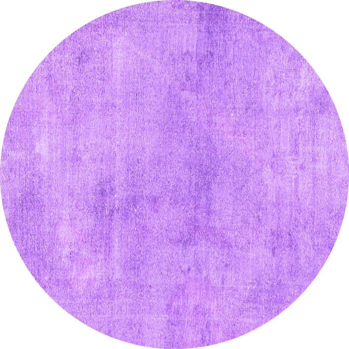 Round Abstract Purple Modern Rug, abs2043pur