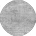 Round Machine Washable Abstract Gray Modern Rug, wshabs2043gry