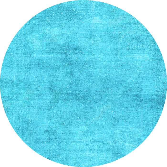Round Abstract Light Blue Modern Rug, abs2043lblu