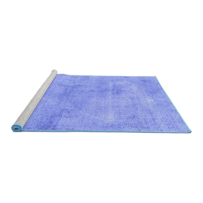 Sideview of Machine Washable Abstract Blue Modern Rug, wshabs2043blu