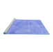 Sideview of Machine Washable Abstract Blue Modern Rug, wshabs2043blu