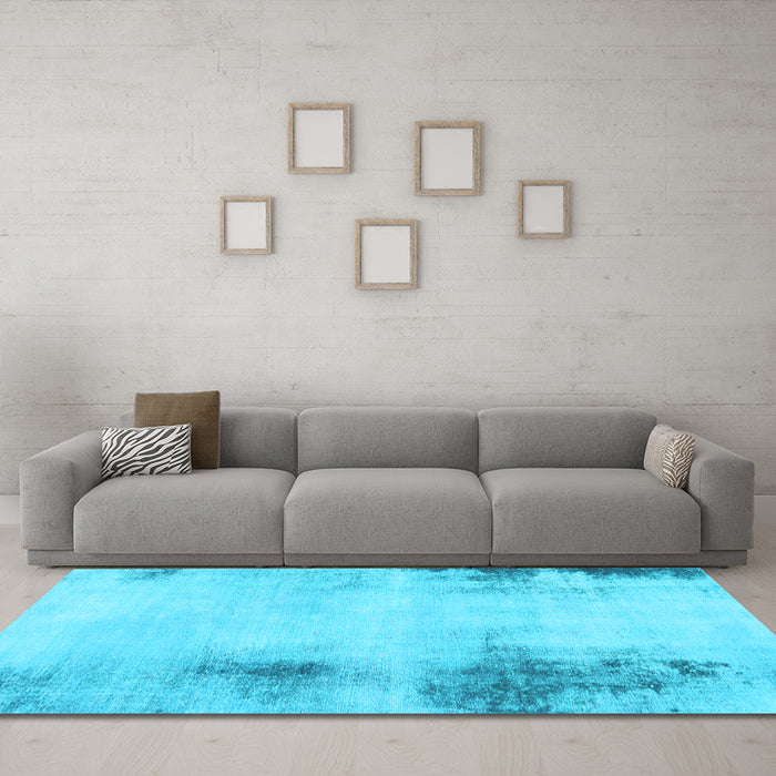 Machine Washable Abstract Light Blue Modern Rug in a Living Room, wshabs2044lblu