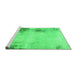 Sideview of Machine Washable Abstract Green Modern Area Rugs, wshabs2044grn