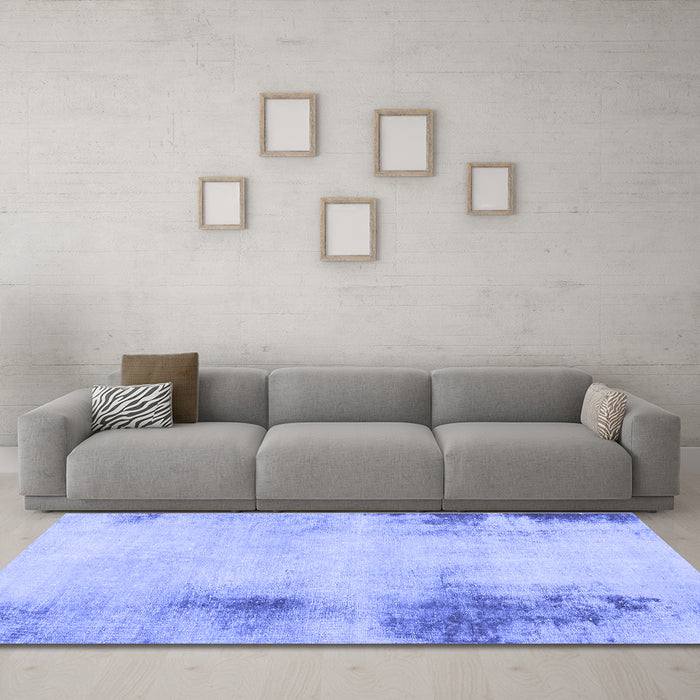 Machine Washable Abstract Blue Modern Rug in a Living Room, wshabs2044blu