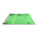 Sideview of Machine Washable Abstract Emerald Green Modern Area Rugs, wshabs2044emgrn