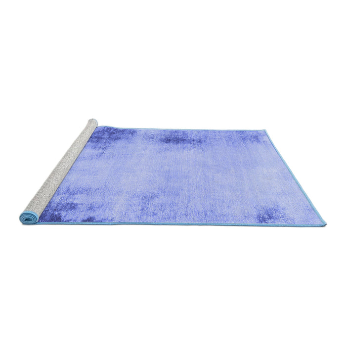 Sideview of Machine Washable Abstract Blue Modern Rug, wshabs2044blu