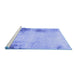 Sideview of Machine Washable Abstract Blue Modern Rug, wshabs2044blu