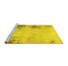 Sideview of Machine Washable Abstract Yellow Modern Rug, wshabs2044yw