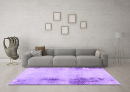Machine Washable Abstract Purple Modern Area Rugs in a Living Room, wshabs2044pur
