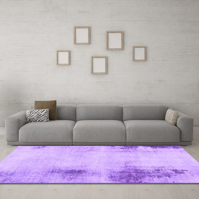 Machine Washable Abstract Purple Modern Area Rugs in a Living Room, wshabs2044pur