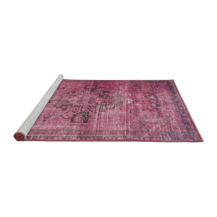 Sideview of Machine Washable Abstract Blush Red Pink Rug, wshabs2045
